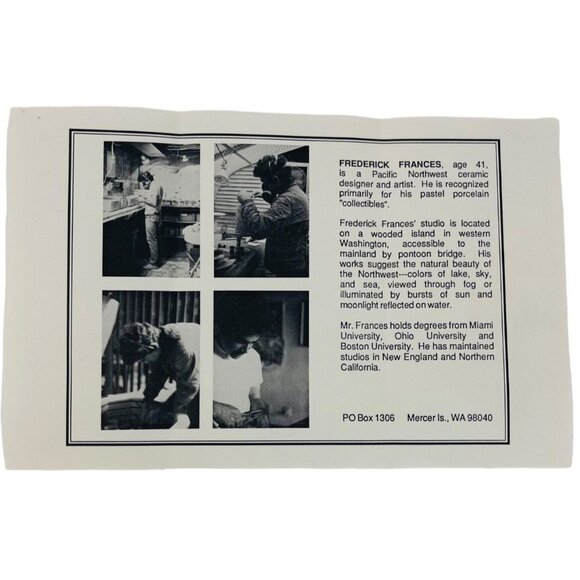 Frederick Frances Handpainted Abstract Porcelain Ornament Signed 1987 Retired - Picture 5 of 5